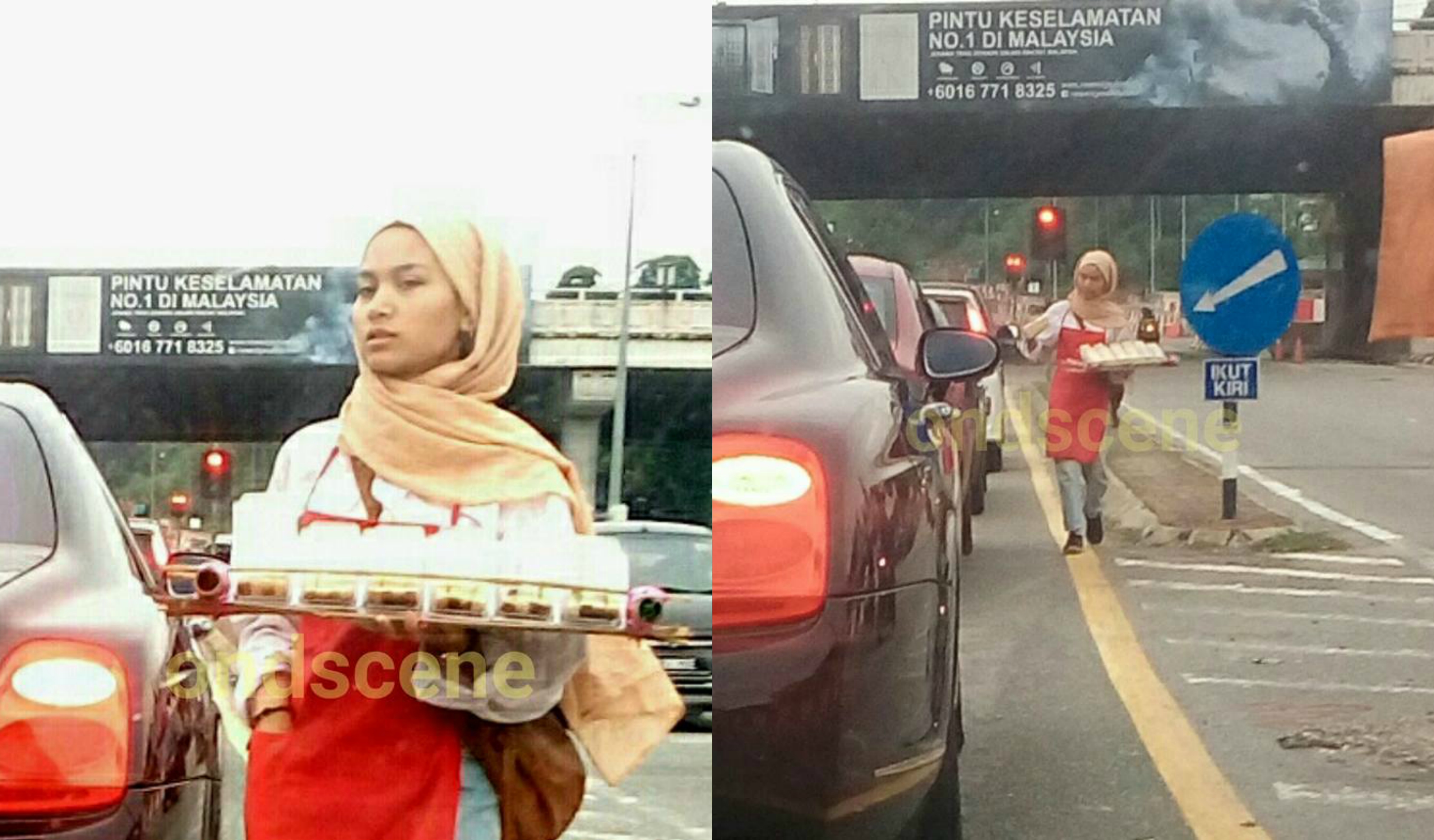 Netizen Puji Kesungguhan Gadis Cantik Yang Viral Jual Sandwic di Jalanan Ini