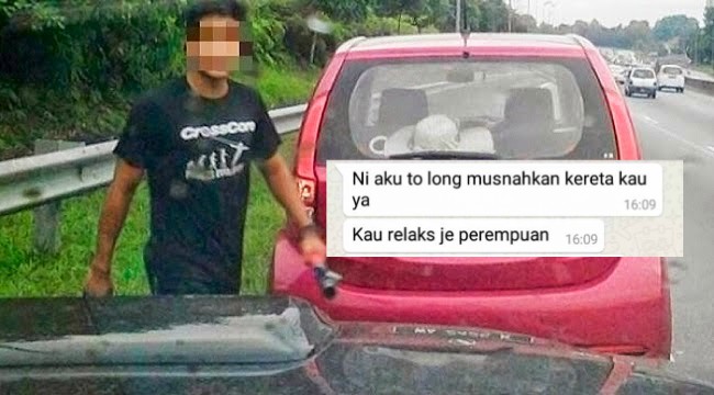 ‘Jangan Cabar Aku La B*bi’ – Hentam Kereta Awek Tak Beri Wang, Akhirnya Lelaki Keparat…