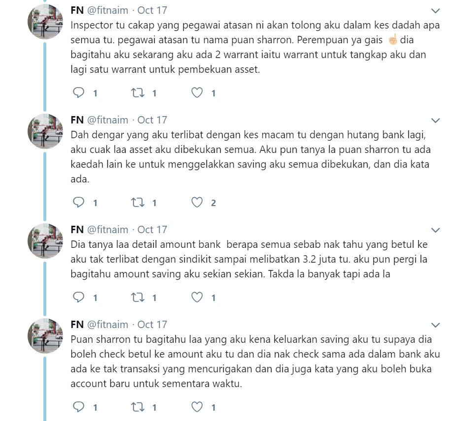 Pengalaman Ditipu Scammer Sehingga Terpedaya Pindahkan Wang Ke Akaun Orang Lain