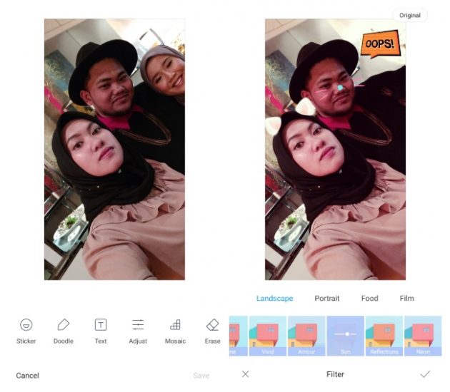 Edit gambar menggunakan smartphones Xiaomi