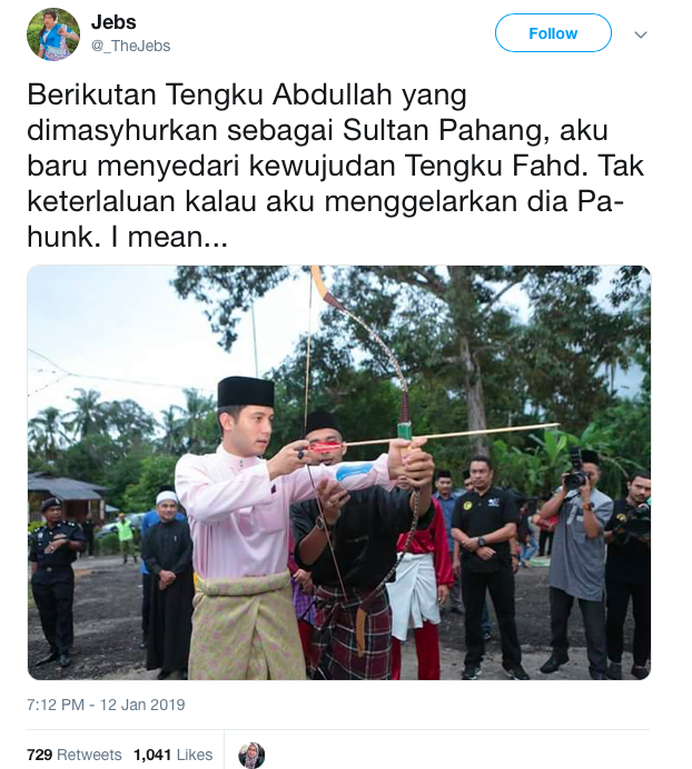 Tengku Fahd, Adinda Sultan Pahang Ke-6 Curi Tumpuan Netizen